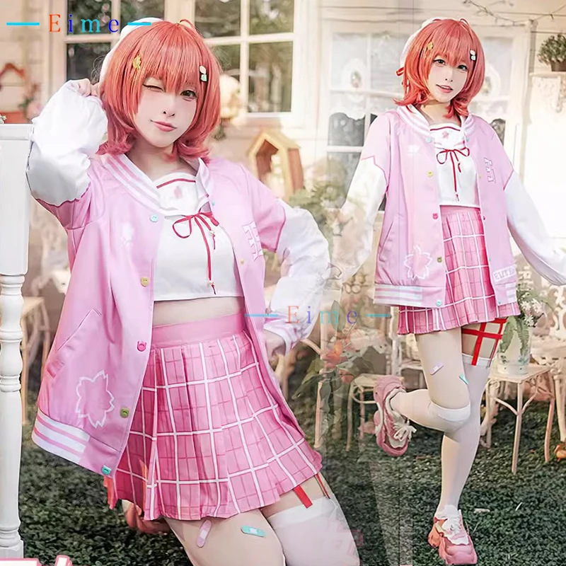 

Sakura Miko Cosplay Costume Vtuber Cosplay Suit Loose Coat Top Skirts Full Set Halloween Outfits Anime Clothing Custom Made