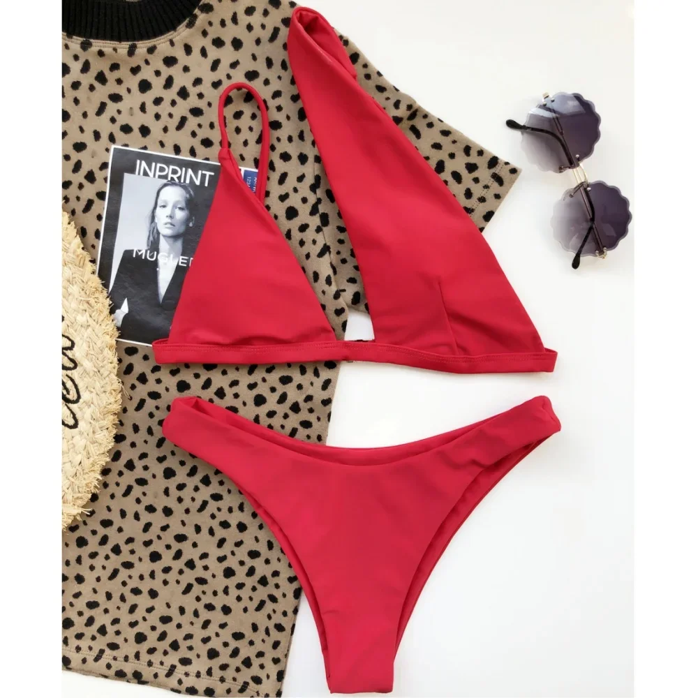 

Сексуальное бикини на одно плечо, нерегулярный купальник Y2K, комплекты микро бикини, танга, женский бразильский купальный костюм, пляжный наряд, бикини