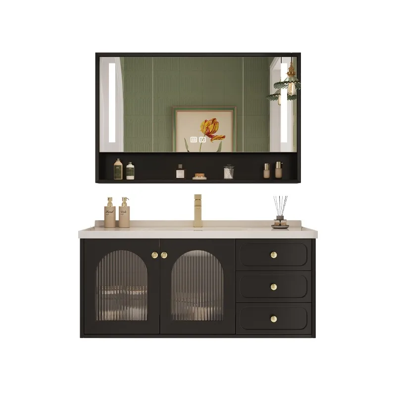 

Bathroom cabinet combination ceramic integrated bathroom modern simple washstand oak paint wash basin