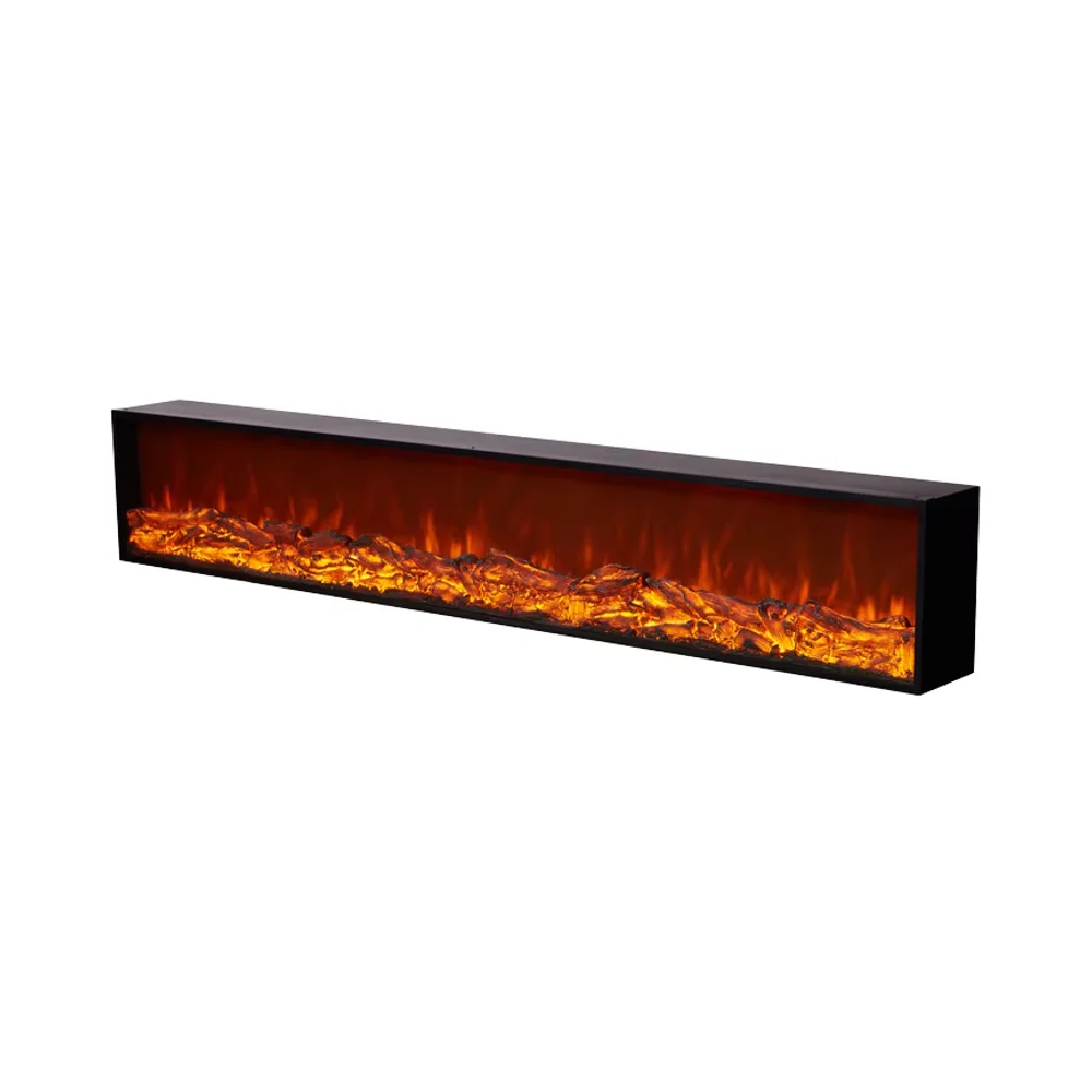 Custom Luxury Electric Fireplace TV Stand LED Flame Effect For Living Room Decoration Built-In Installation For Hotels