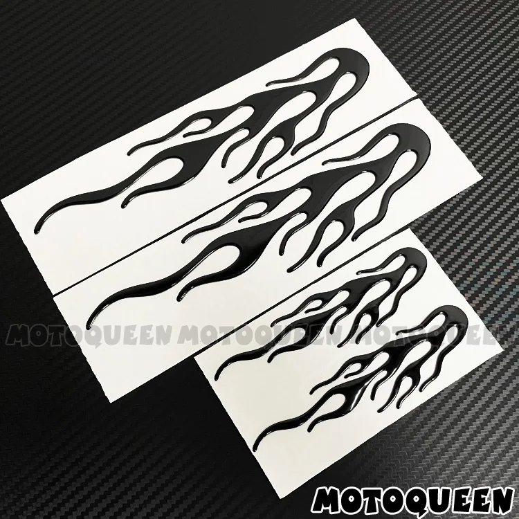 3D Flame Fire Stickers Motorcycle PVC Decals Tank Pad Helmet Shell Wind Side Cover Box Decor for Vintage Locomotives Motorbike