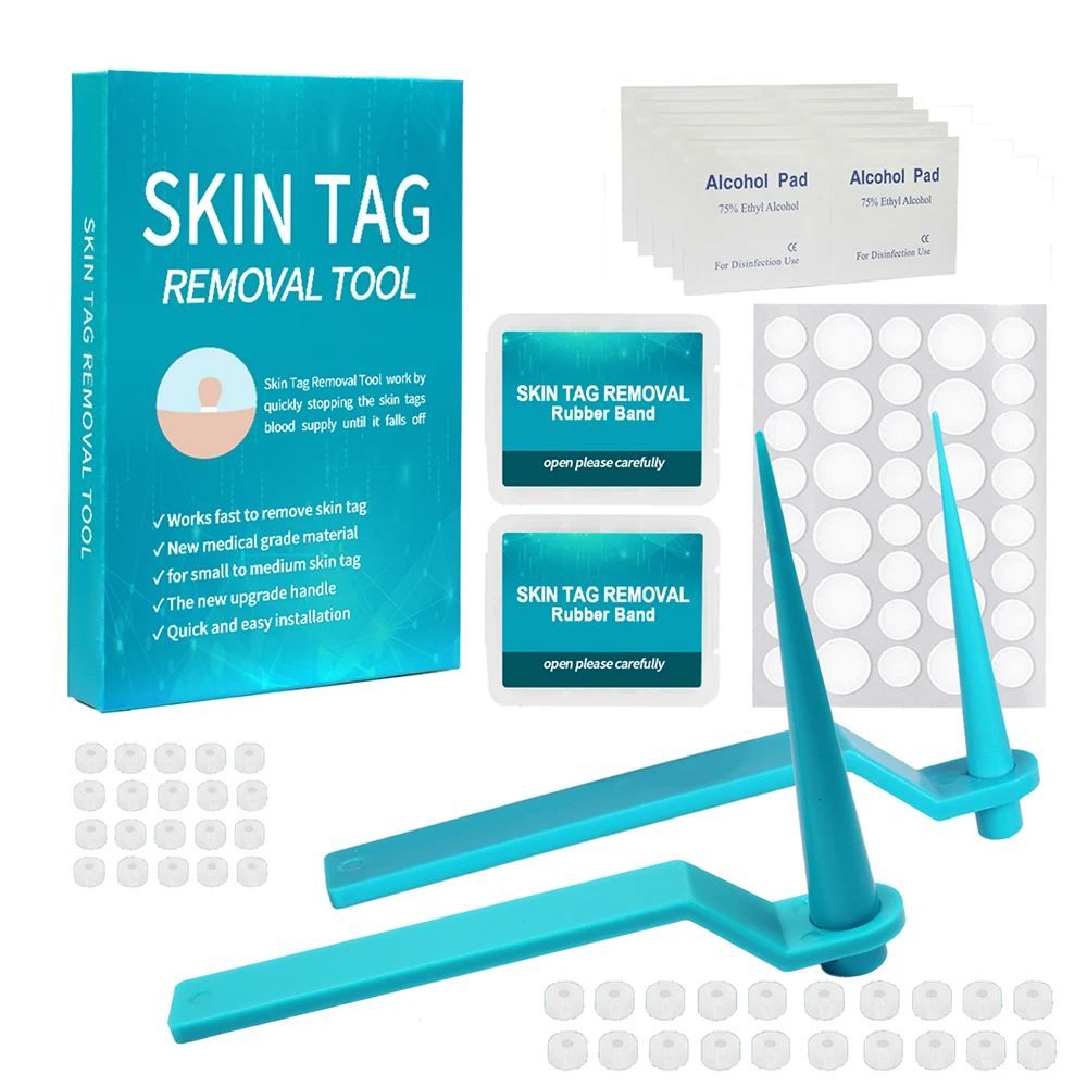 2-IN-1 Skin Tag Removal Kit Safe for Small to Large (2mm - 8mm) Skin Tags For Face Neck Body Mole Wart Remover Face Care Tools