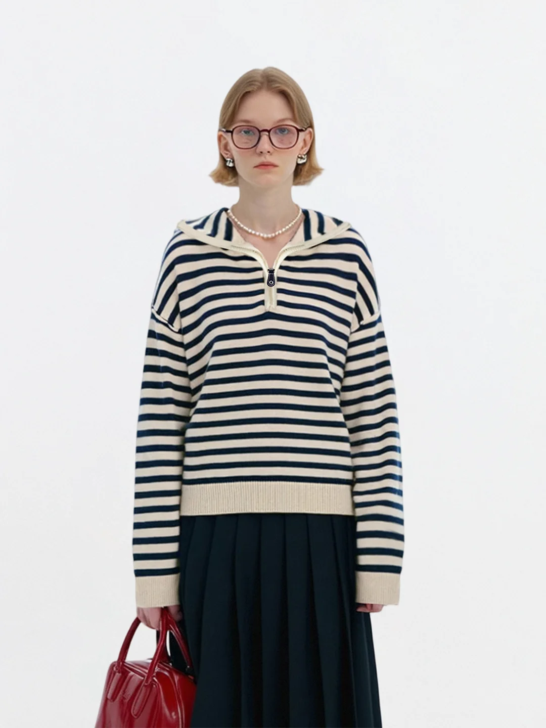 

AHMI Library Librarian Color Blo Striped Hoodie Soft Cozy Knitted Top for Autumn Winter Women's Faion Commute Sle Loose...