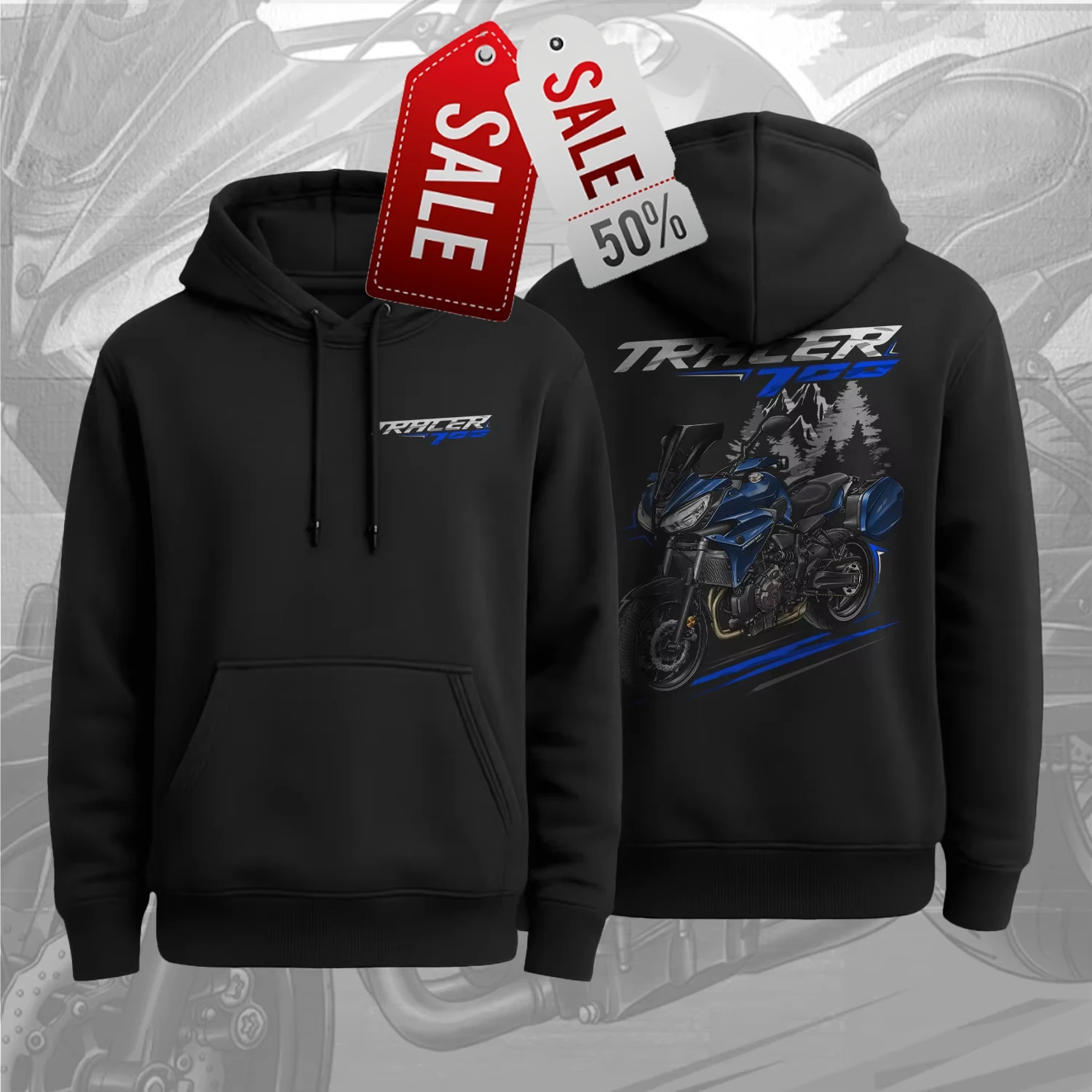 2018-2020 Models Japanese Tracer 700 Motorcycle Pullover Hoodie 100% Cotton Comfortable Casual Mens Sweatshirts Rider Streetwear