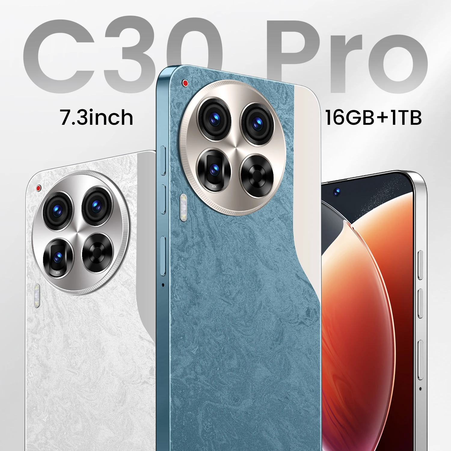 

Hot New C30 Pro Smartphone 7.3 Inch Full Screen 4G/5G Cell Phone 16GB+1TB 6800mAh Mobile Phone Global Version 48+108MP Celulares