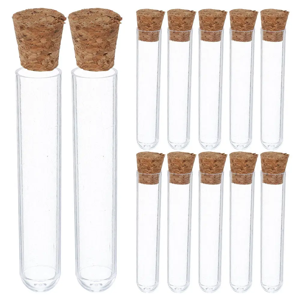 

40Pcs Clear Plastic Storage Tubes with Stoppers for Lab Experiments Bead Craft Spice Powder Liquid Gumball Candy Propagation