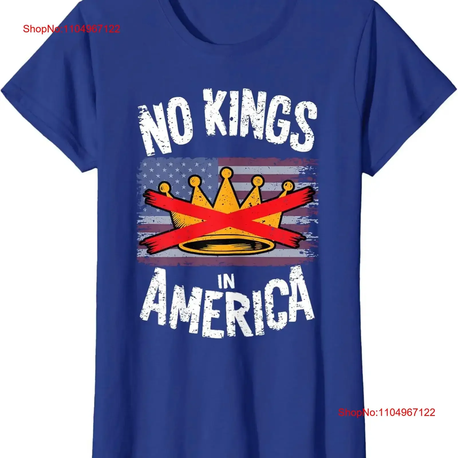 

No Kings In America Protest Design Ladies' Crewneck T Shirt vintage Washed designer clothes Unisex Slightly Stylish Casual