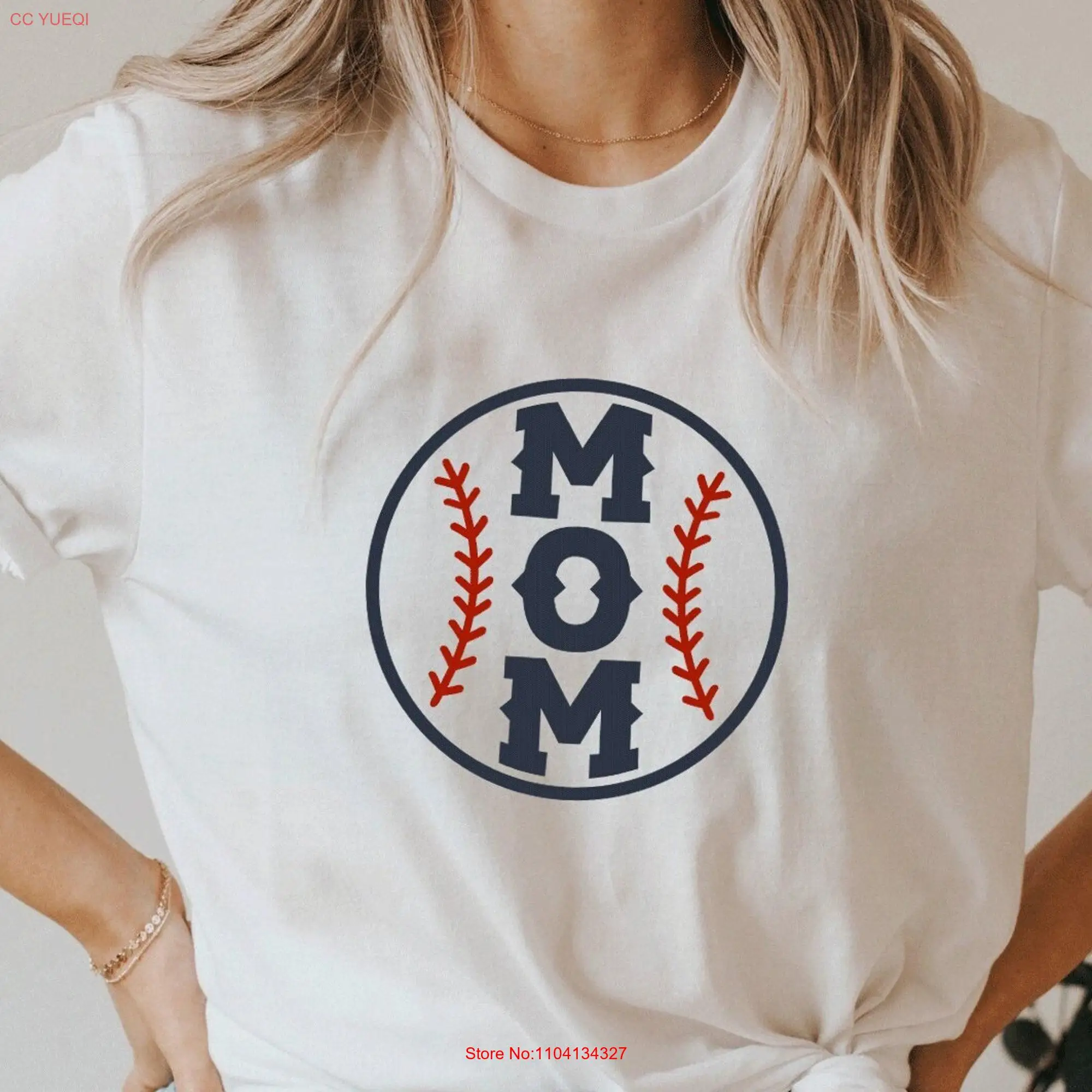 Baseball Mom T Shirt Stitches Softball Game Day Season Sports for long or short sleeves