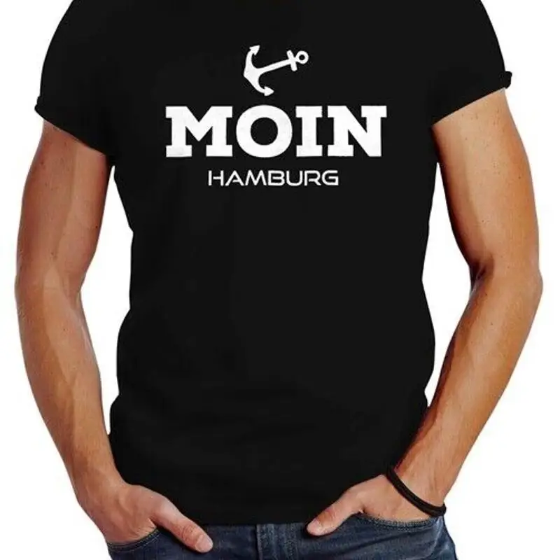 Herren Moin Hamburg Anchor Slim Fit Neverless ® T-Shirt
