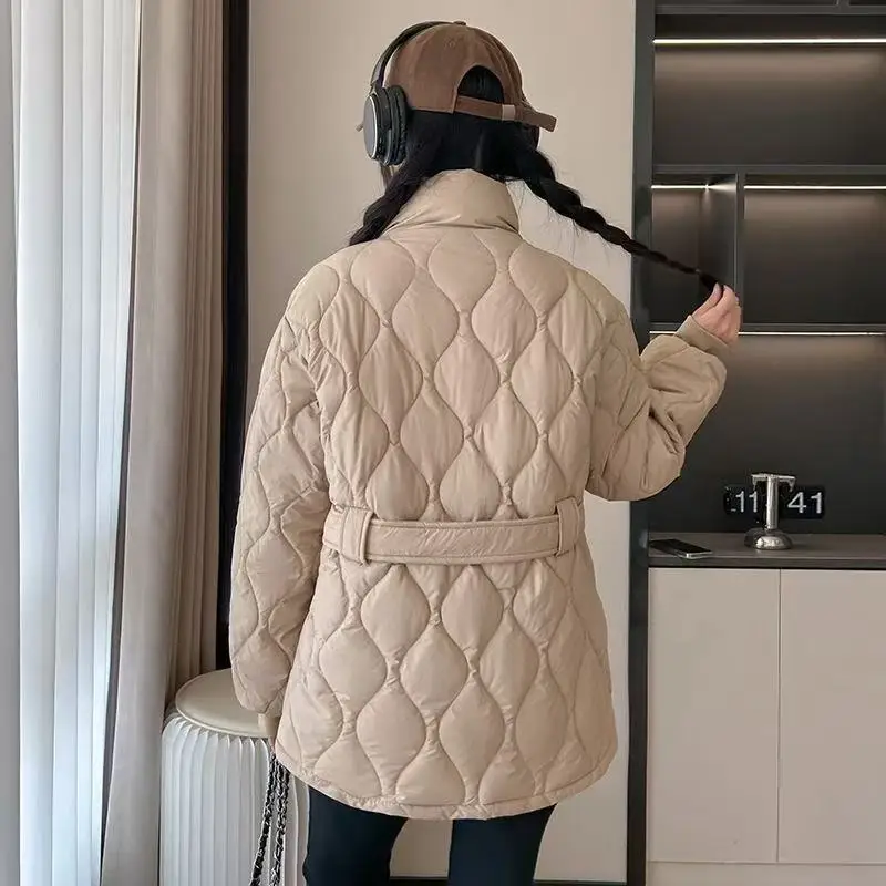 2025 겨울 퀼팅 재킷 여성 파카 긴 소매 패딩 코트 여성용 따뜻한 캐주얼 데미시즌 재킷