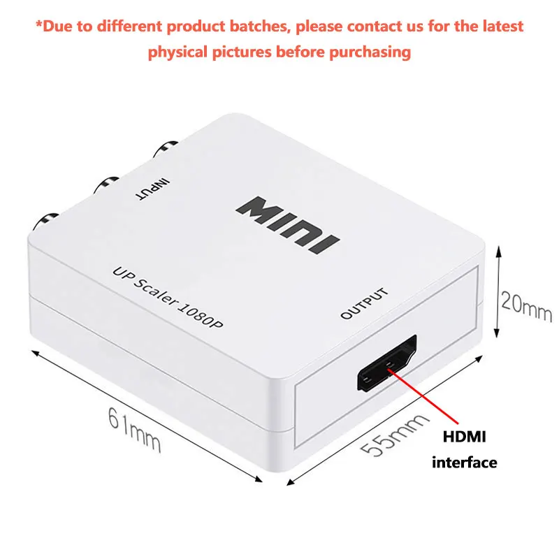 

1080P RCA AV To HDMI-compatible HD to AV Composite Adapter Converter AV2HD Audio Video Cable CVBS AV Adapter with USB Cable