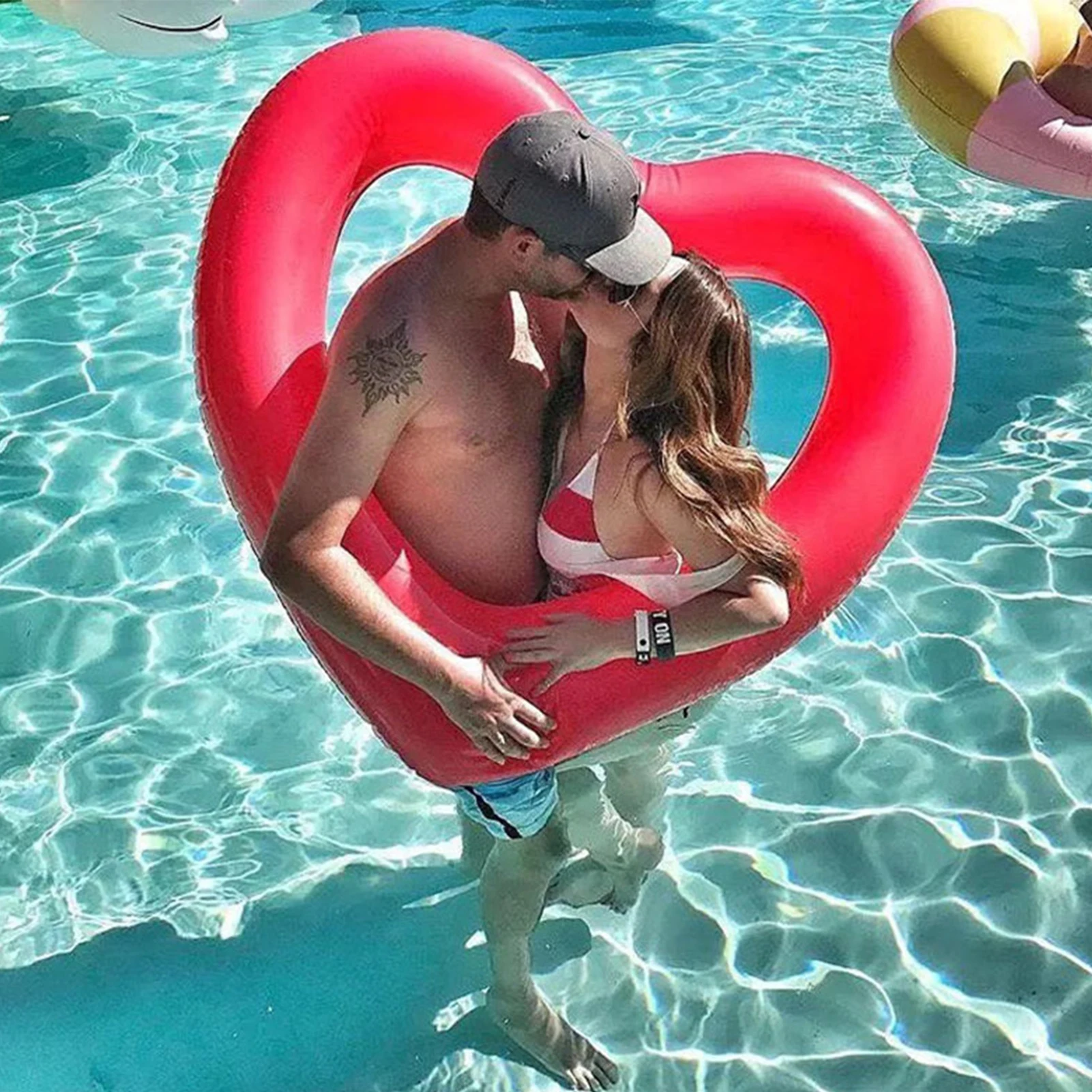 Inflatable Pool Floats Heart Shaped Swimming Rings Water Fun Float Toys Summer Swimming Tube For Pool Beach Bachelorette Party