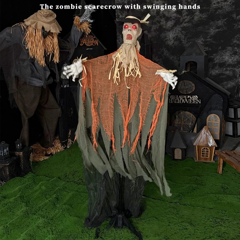 Halloween new large and medium-sized standing ornaments Haunted House secret room electric induction