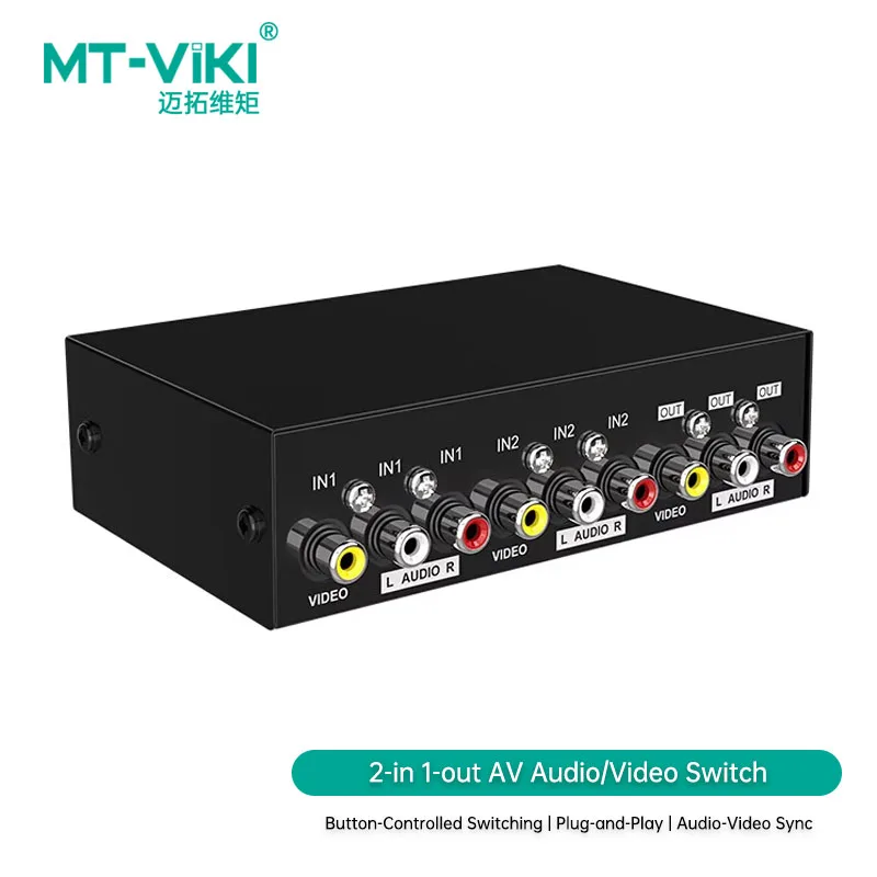 

MT-VIKI 2 Port AV Switch Manual 2 in 1 out RCA switcher audio and video Selector for XBOX DVD PS2 PS3 to TV MT-231AV