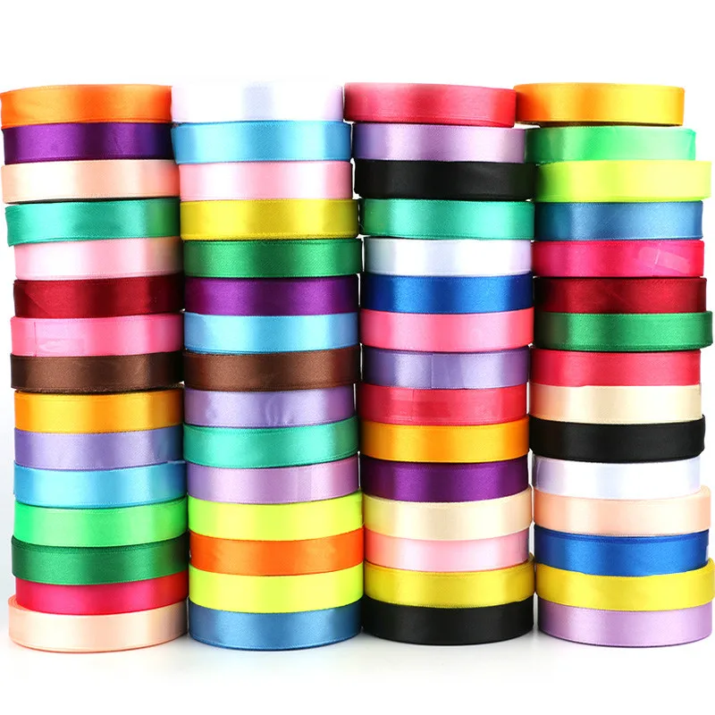 22Meter/Roll 1cm Silk Satin Ribbons Wedding party Decorative Gift Wrapping Accessories DIY Handmade Crafts Cake packaging ribbon