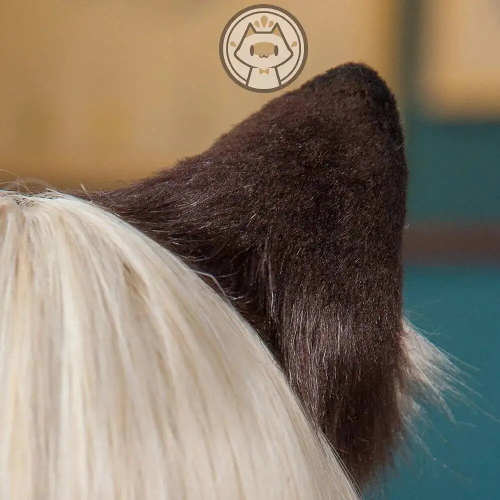 MMGG 新シャム茶色の猫猫耳ヘアフープ帽子ヘッドバンドテールアニメロリータコスプレ衣装アクセサリー帽子ヘッドバンド