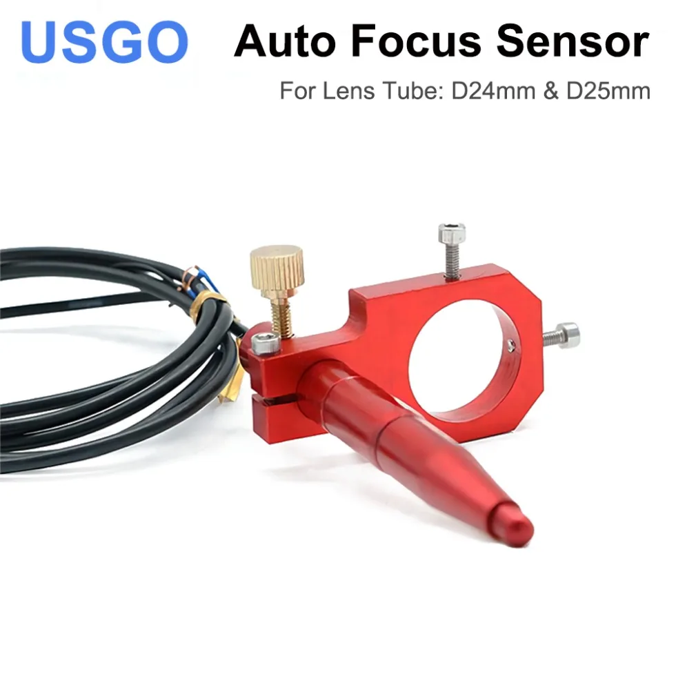 

USGO Auto Focus Focusing Sensor Lens Tube D24 /D25mm Z-Axis For Automatic Motorized Up Down Table CO2 Laser Engraving machine