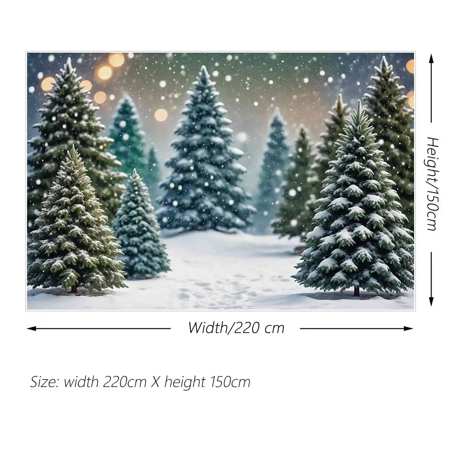 MOON.QG Winter Snow Trees Backdrops Bokeh Children Christmas Outdoor Background Custom Party Decorations Photozone Accessories