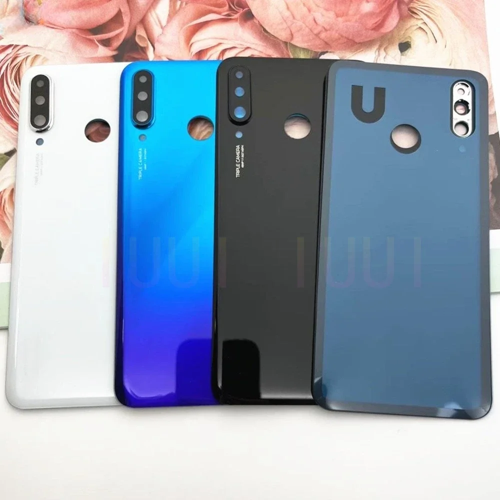 

Заднее стекло для Huawei P30 Lite Nova 4e Крышка батарейного отсека Корпус заднего корпуса с объективом камеры