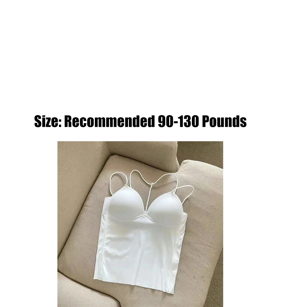 

Новинка с подушечками на груди, красивое нижнее белье на спине, однотонный облегающий женский жилет на груди, короткий сексуальный жилет на бретельках, весна-лето