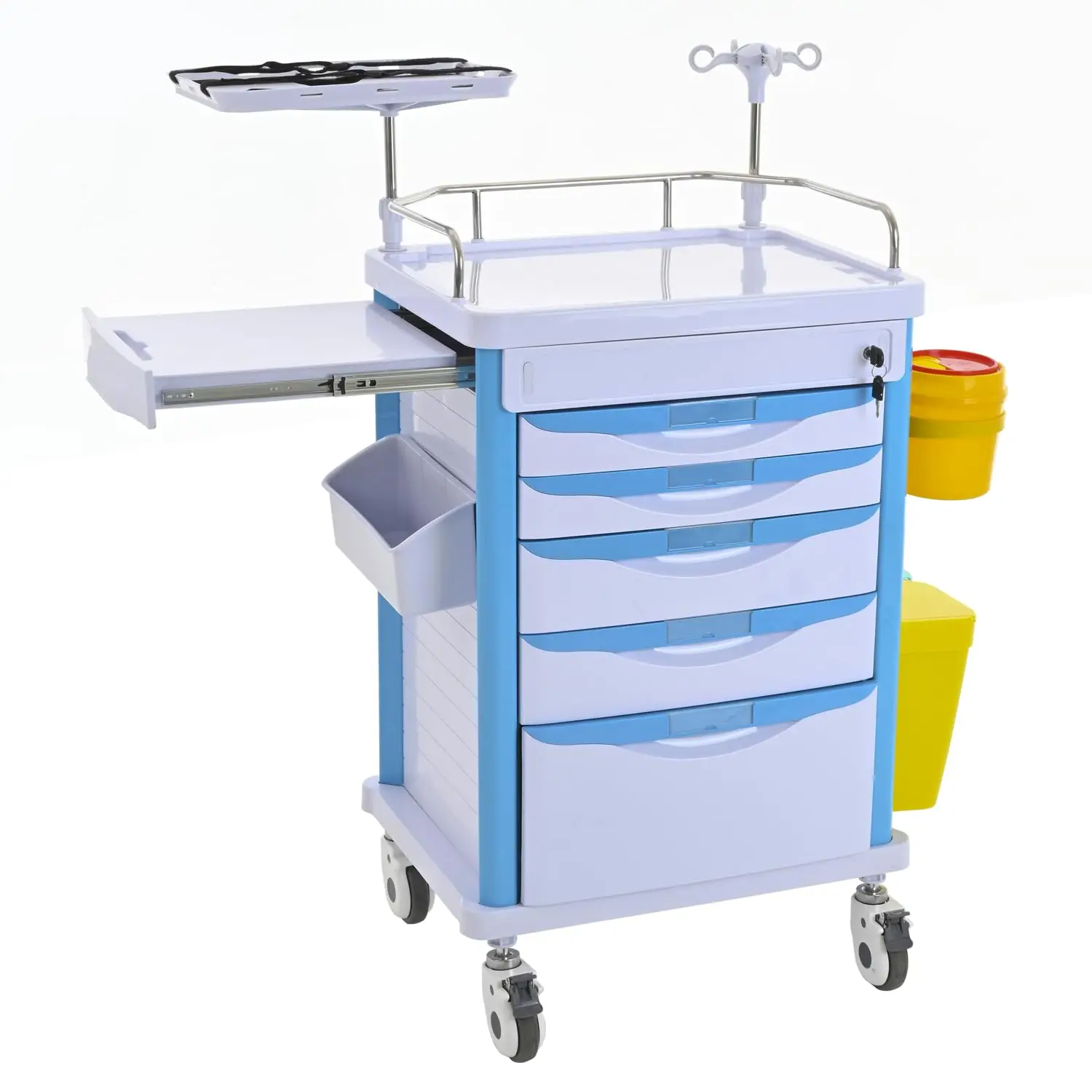 Medical Rolling Storage Crash Cart with Wheels & Drawers, Mobile Medical Cart with 5-Drawer, Medical Rolling Cart, Customized