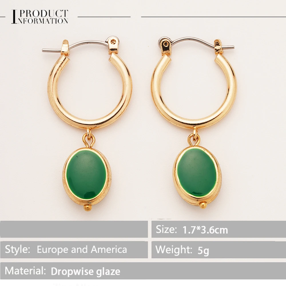 Christmas Earrings Green Summer Bling Teardrop Women's Rhinestone Crystal Elegant Drop Dangle Hoop for Girls Free Shipping Item