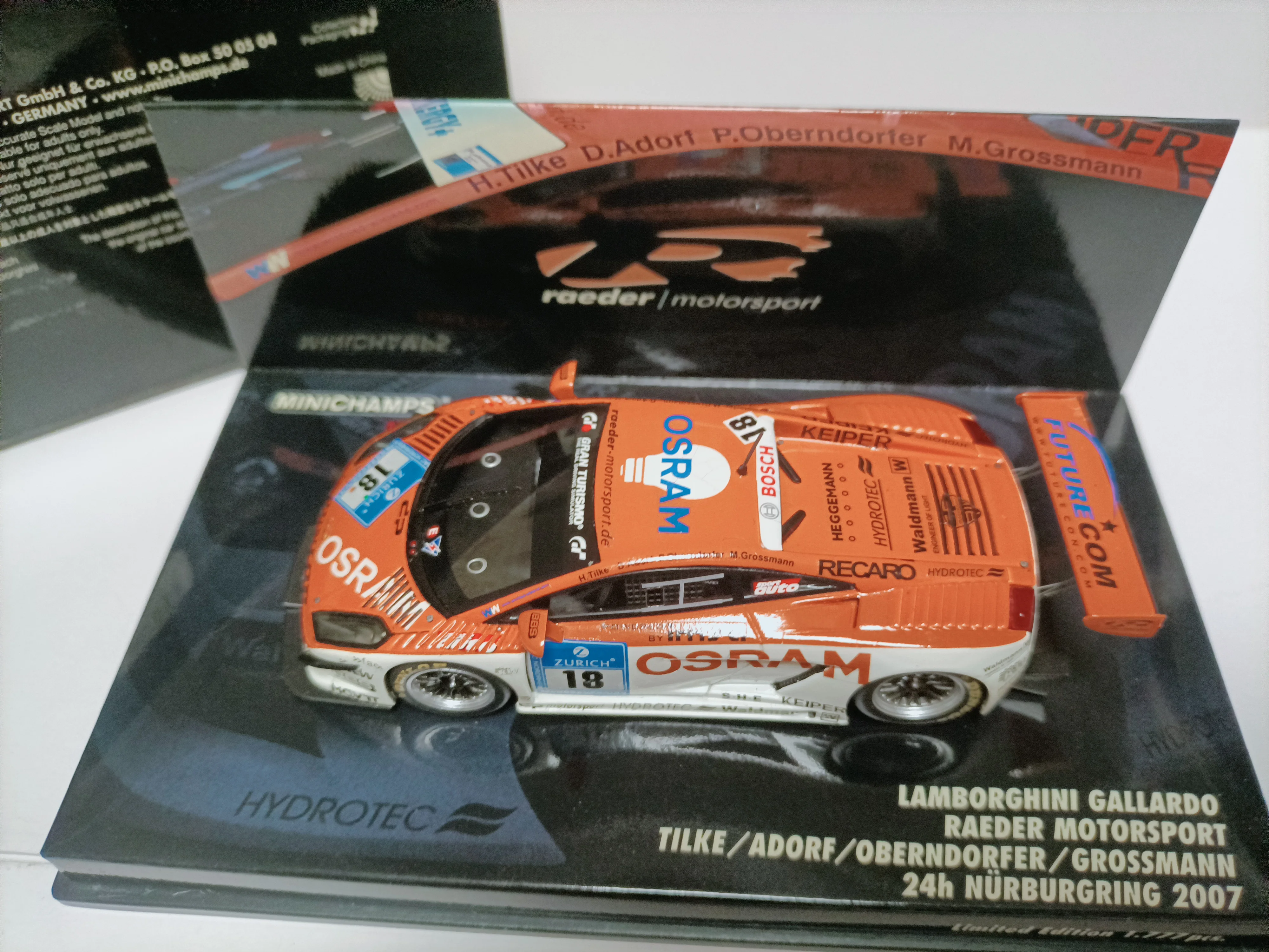 قص صغير 1 43 لامبورغيني نوربورغرينغ نموذج سباق لامبورغيني جالاردو 2007 #5