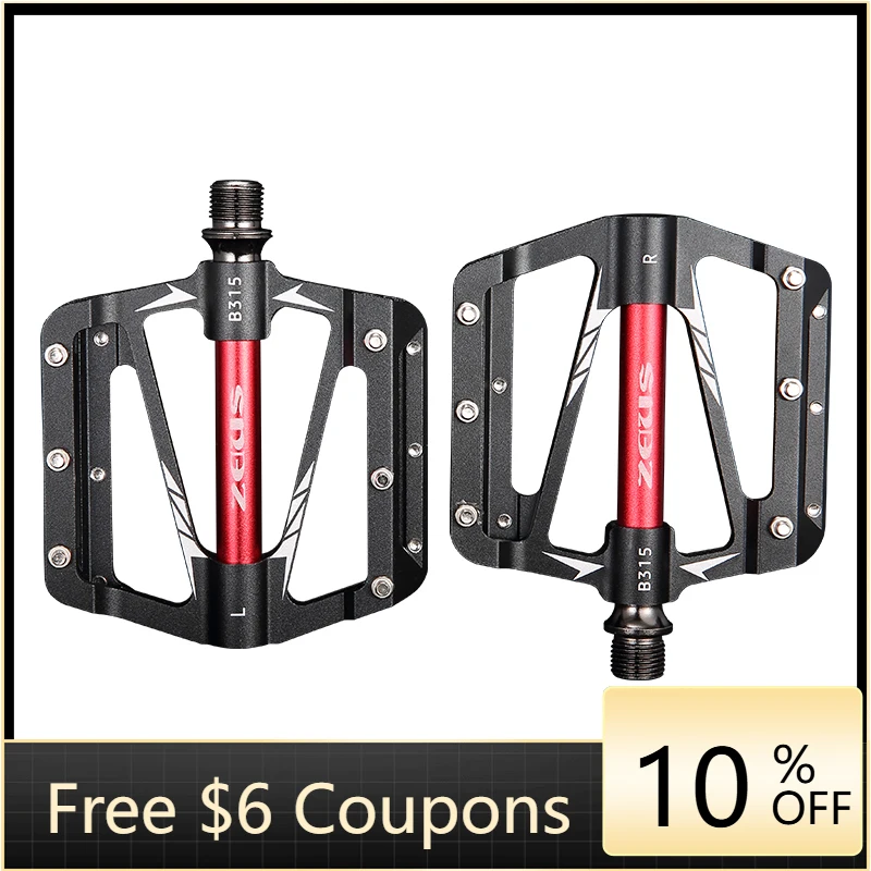 STLF ZEIUS Zeus Aluminum Alloy Pedal for Bicycle with 3 Bearings of Pearling Chrome and Steel Shell for Anti-Slip Flat Pedal