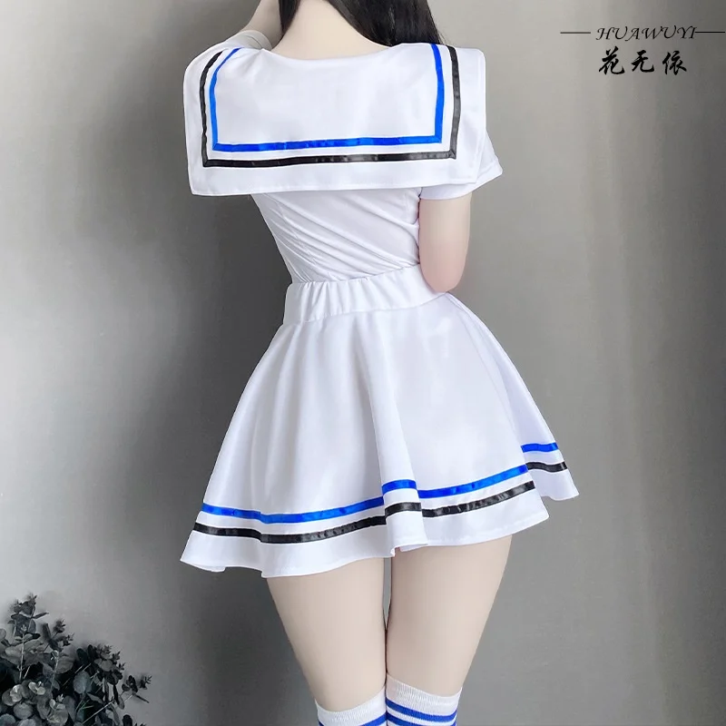 Japanese School Uniform Girl Jk Suit Sexy Spring and Autumn Red Tie White Three Basic Sailor Uniform Women Long Sleeve Suit