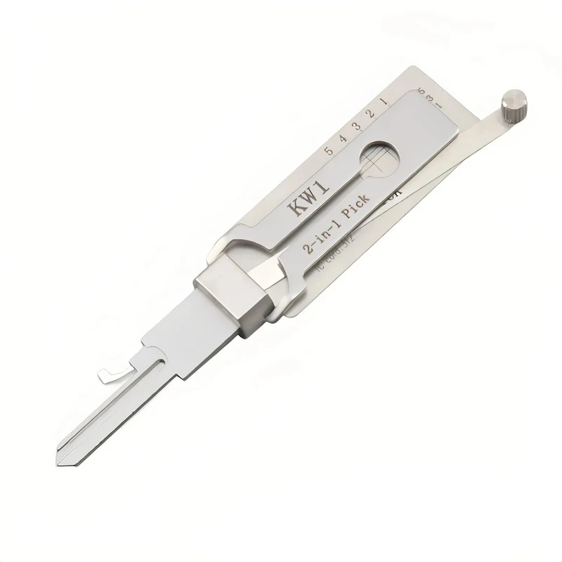 Lishi 2-in-1 KW1 Lock Pick Decoder Locksmith Tool for Opening Kwikset Residential Home Locks in the United States Flat Milling