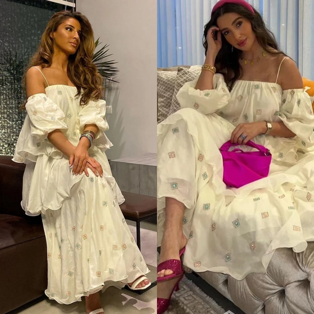 

Simple Off-the-shoulder Ball Gown Anke Length Party Dresses Rhinestone Chiffon Formal Occasion فساتين سهره نسائيه فخمةفستان