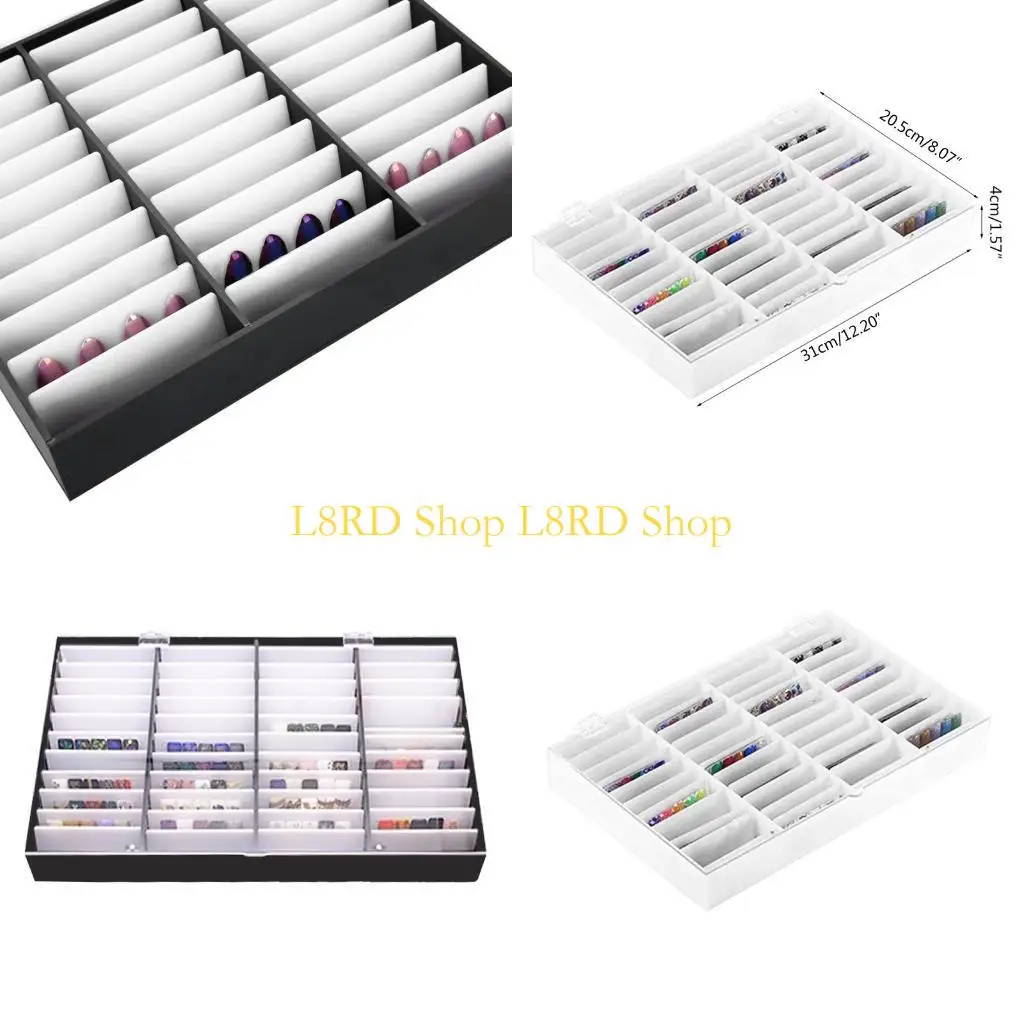 

L8RD 44 сетки накладные ногти цветной дисплей держатель ящик для хранения для дизайна ногтей декор