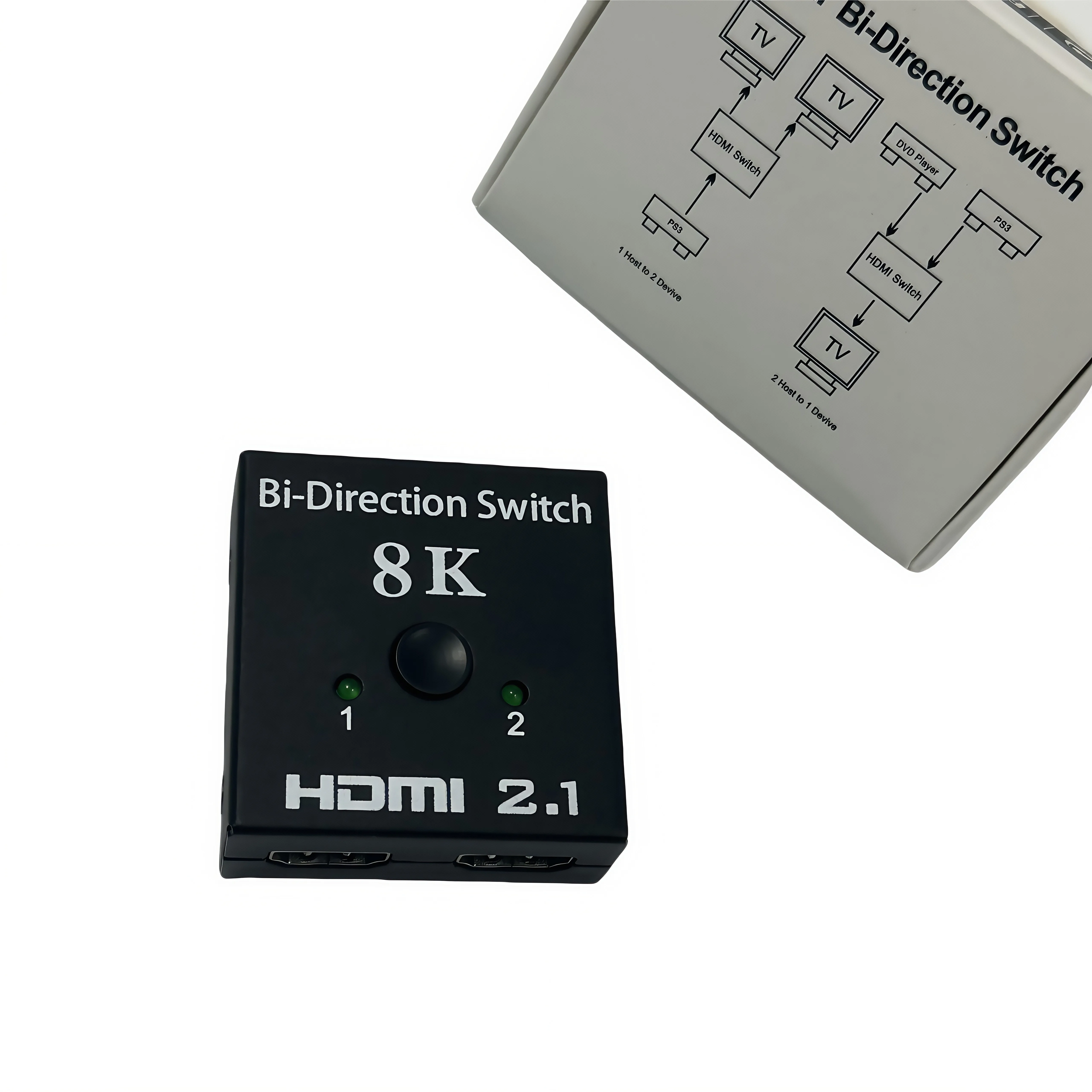 10PCS 2-in-1 8K Voor HDTV 2.1 Schakelaar 48Gbps Auto-Switching Box Voor PS5 Xbox Serie PC Ondersteunt 8K60Hz HDCP Video Splitters Conver