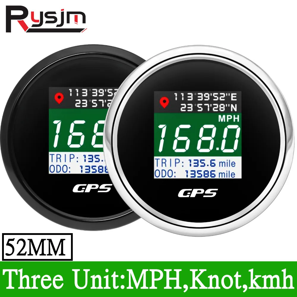 

Waterproof 52MM GPS Speedometer TFT Screen For Marine Boat Car Motor Speed Odometer Trip Speed Gauge With GPS Antenna 9-32V