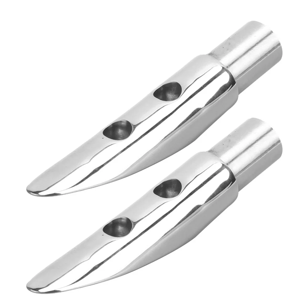 

2pcs Set Marine Accessory 316 Stainless Steel Handrail End Silver 7/8in Railing Mount End Cap Ship Rail End Ship Installation