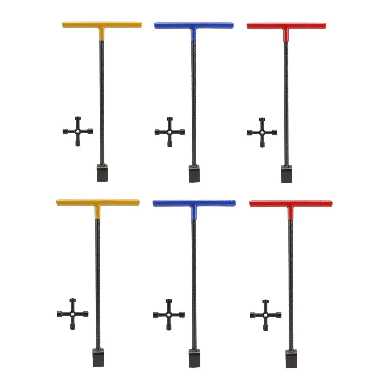 Water Meter Key Curb Key Includes 4 Ways Multi Functional Utility Key Effort Saving Steel T Handle Key for Faucet Curb Main