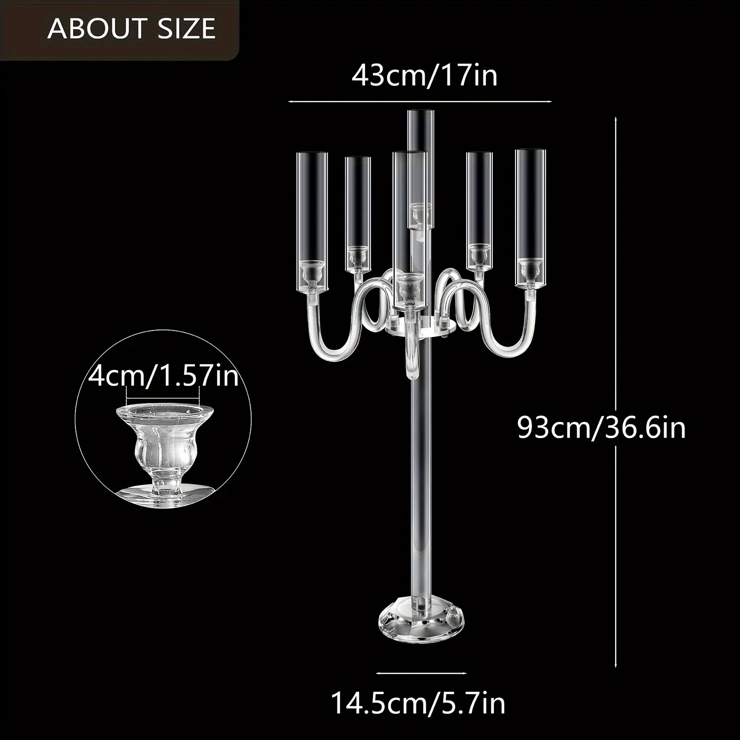 1pc Acrylic 5-arm Candle Holder - Perfect For Wedding Living Room, Dining Table, Wedding Decoration, And Home Decor