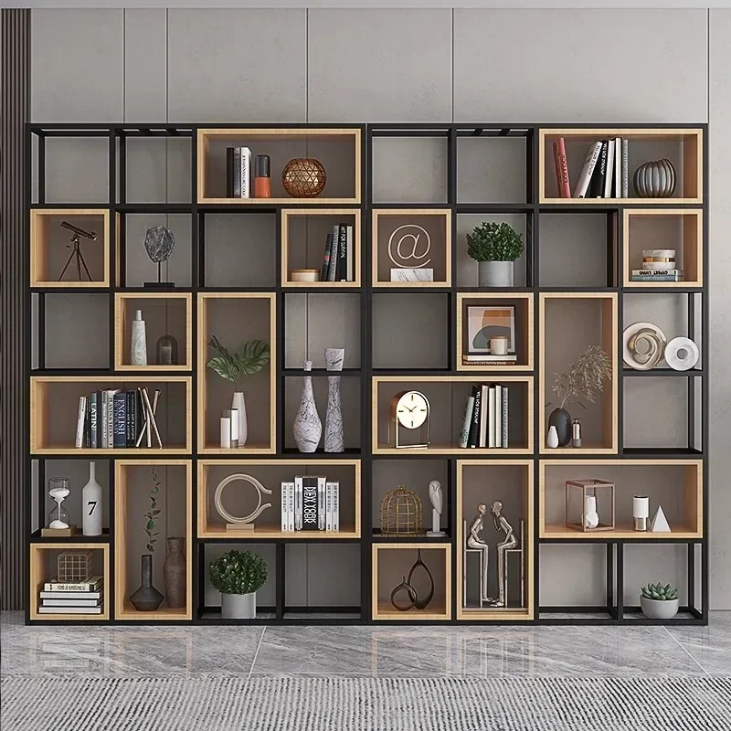 American Industrial Shelving Iron Partition Shelf Floor Loft Restaurant Decorated Living Room Bookshelf Estanteria Furniture