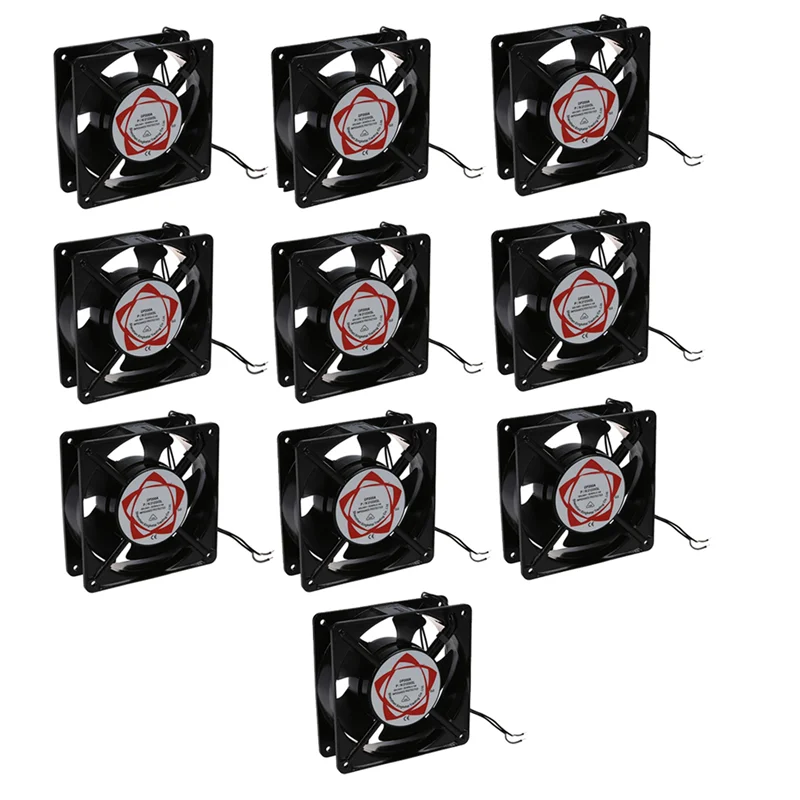 

-Вересень 10X AC 220-240 В 0,14 А 120 мм x 120 мм Металлический вентилятор процессора компьютера Черный