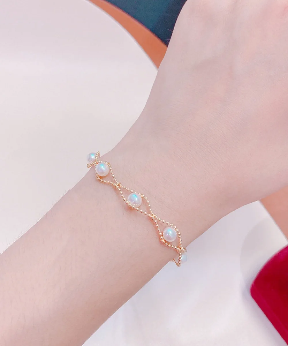 

Браслет из натурального жемчуга AAAA 5-6 мм, круглое жемчужное ожерелье Южного моря 925s