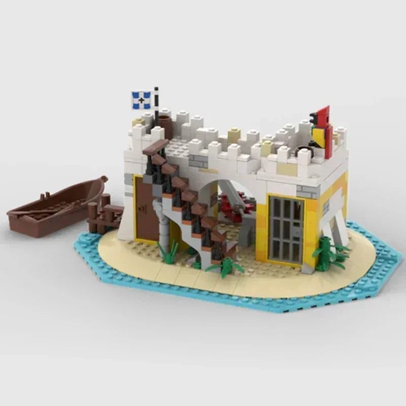 

Модель пиратской войны Moc, строительные кирпичи, империя, двойная пушка, замок, технология, модульные блоки, подарки, рождественские игрушки, наборы «сделай сам», сборка