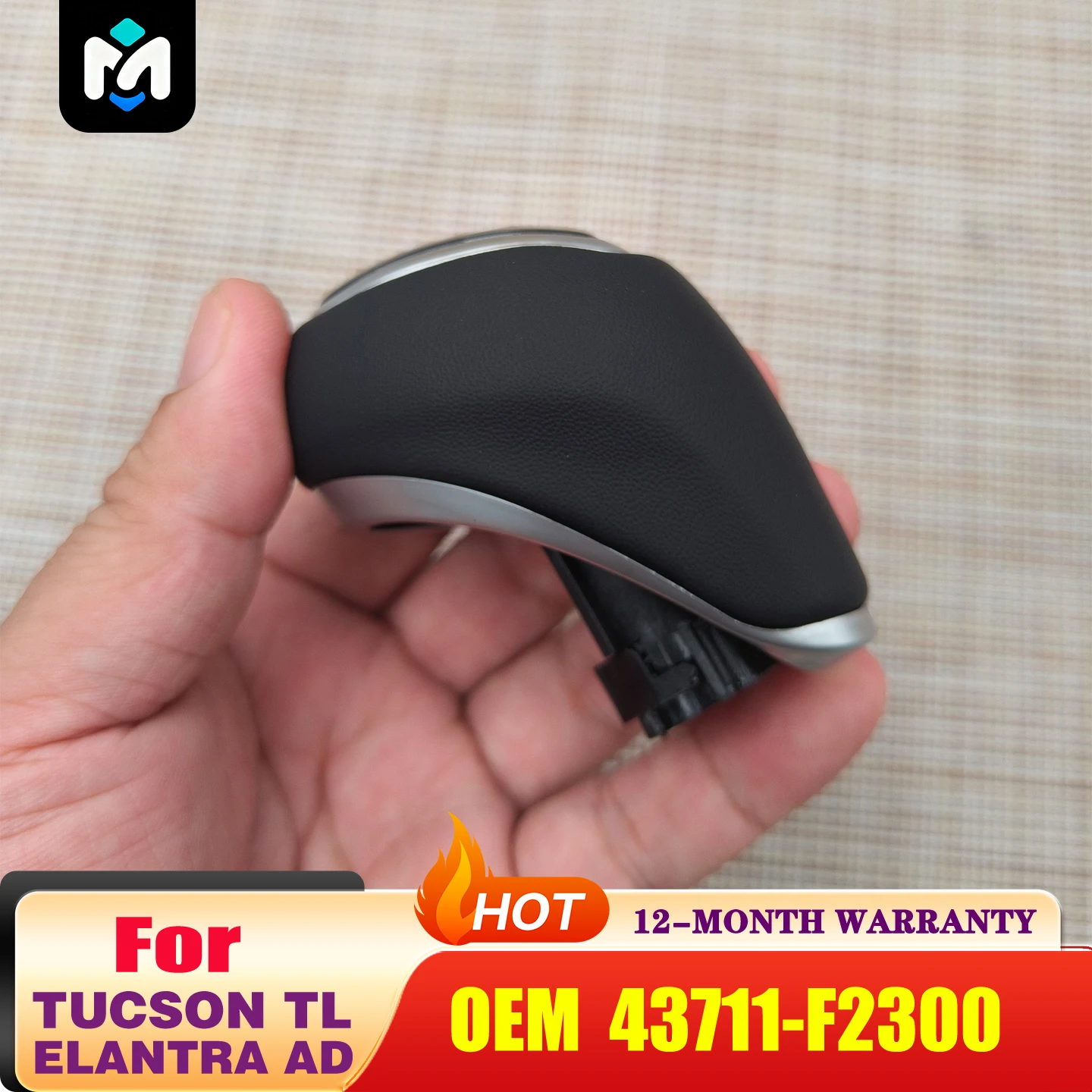 Leather 6-speed Gear Shift Knob For Hyu-ndai Tucson TL I30 I20 Getz Venue Elantra AD Accent Verna 43711-F2300TRY Car Accessories
