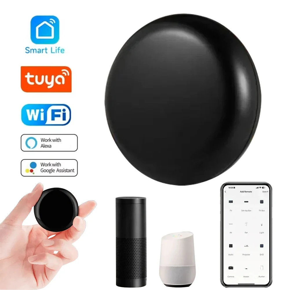 Tuya WiFi IR Remote Control Smart Home Remote Universal Infrared Controller For Air Conditioner TV Works with Alexa Google Home