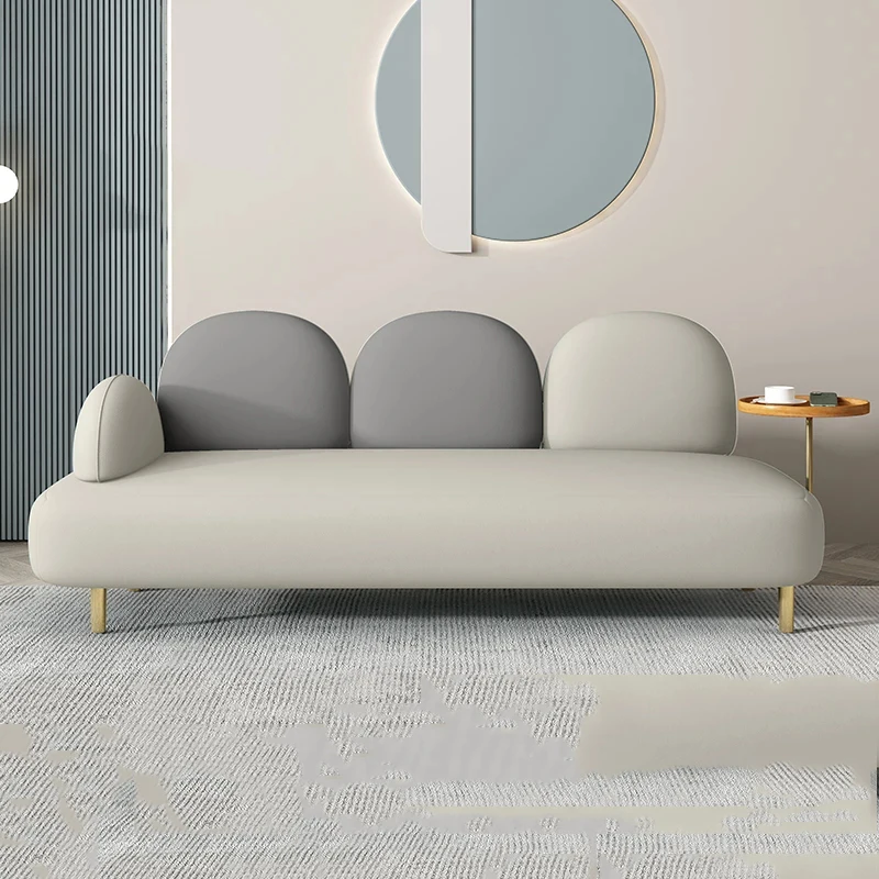 Styl skandynawski 3 Sofa do siedzenia skórzany fotel relaksuje ergonomiczna nowoczesna kanapa dla dorosłych leniwa Sofa do czytania meble do salonu