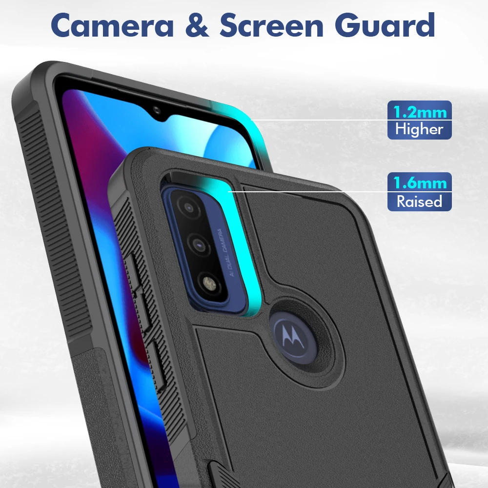 Armor Shockproof Case For Motorola Moto G Play 2023 Pure Power 2022 Soft TPU Frame Hard Plastic Phone Protective Cover Fundas