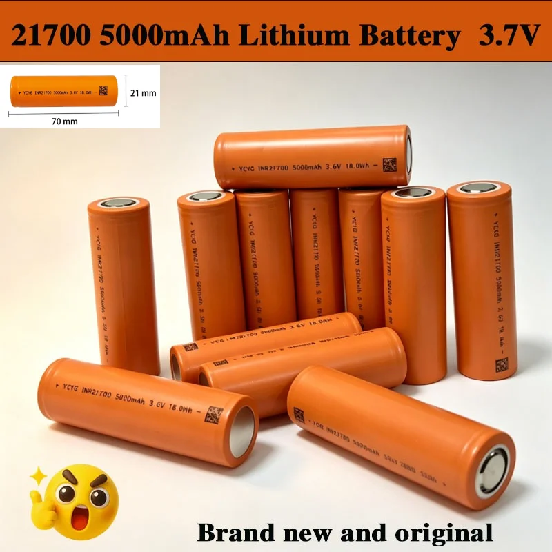 New 21700 5000mAh Lithium Battery  3.7V Rechargeable DIY Power Li-ion High Discharge Batteries for Electrical Tools Toy