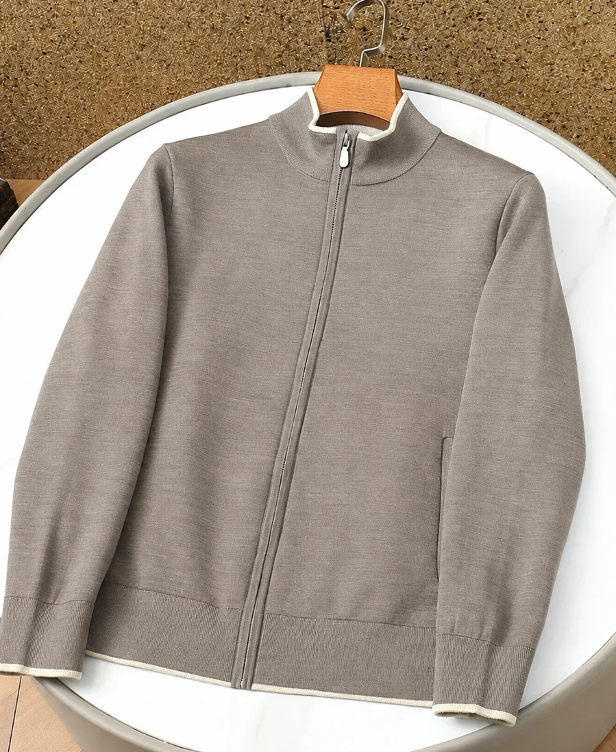 Italian BC wool knitted sweater chest embroidered casual coat