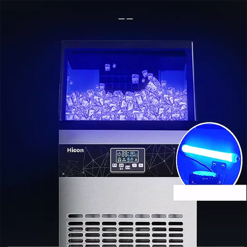 ماكينة صنع الثلج المحمولة 30 كجم ماكينة صنع الثلج المنزلية التجارية ماكينة صنع مكعبات الثلج اليدوية للمياه المعبأة في زجاجات على سطح الطاولة ماكينة صنع مكعبات الثلج الكهربائية #1