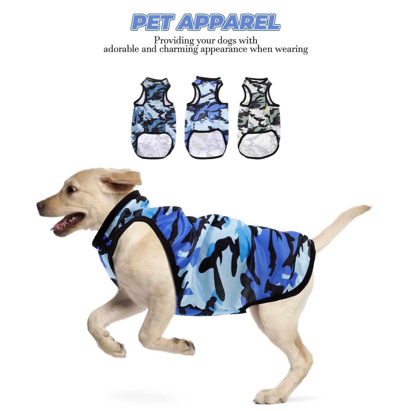 

3 Pcs Clothing for Pet Clothes Small Dogs Cool Vest Pets Camouflage Cute Puppy Apparel