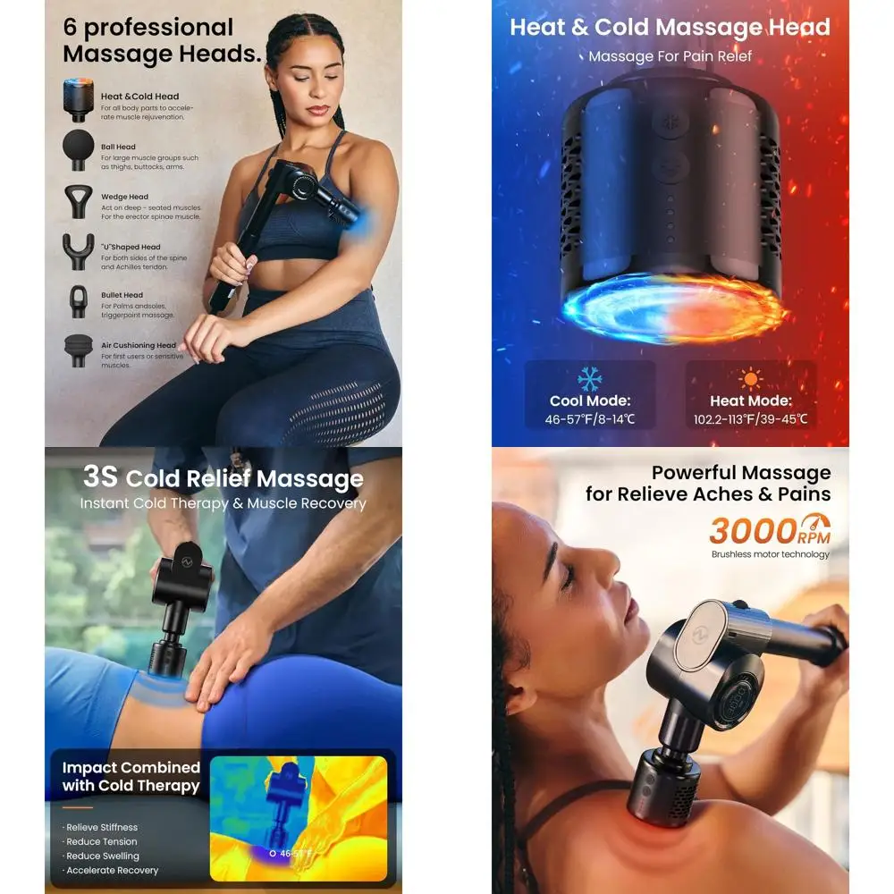 

Массажер для глубоких тканей с подогревом и охлаждением, с выдвижной ручкой, для снятия мышечного напряжения, 32 скорости и 5 углов наклона